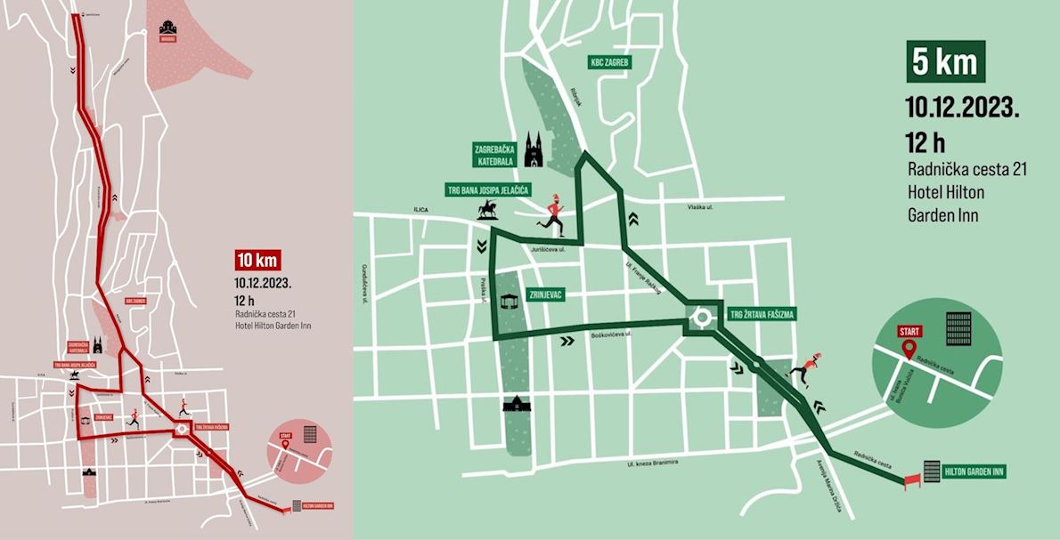Zagreb Advent Run Mappa del percorso