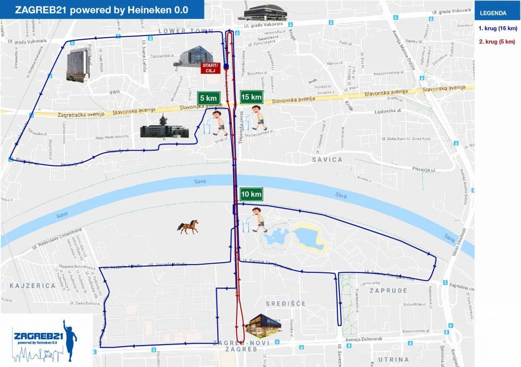 ZAGREB21 – Zagreb Spring Half Marathon powered by Heineken 0.0 Mappa del percorso