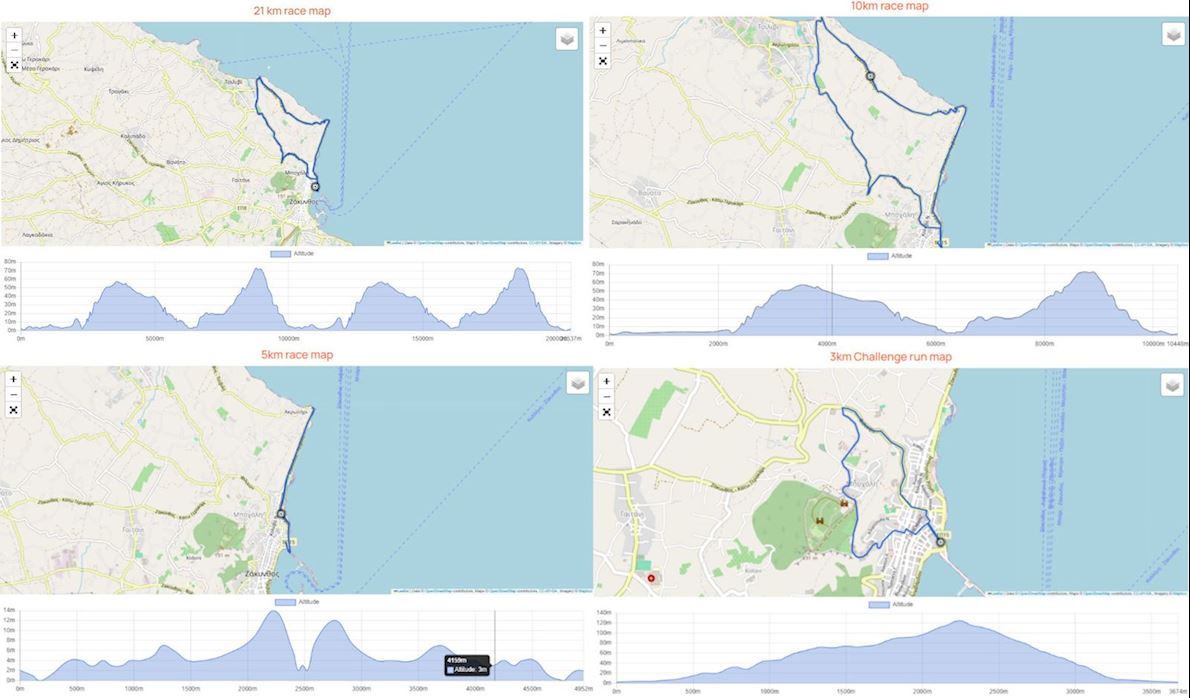 Zakynthos Island Half Marathon - ZanteRun Route Map