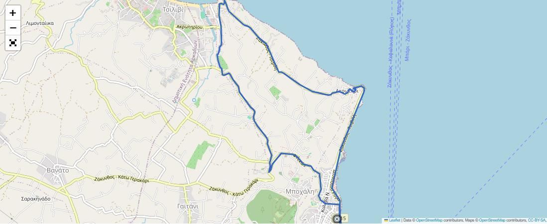Zakynthos Island Half Marathon, 10k, 5k - ZanteRun  Route Map