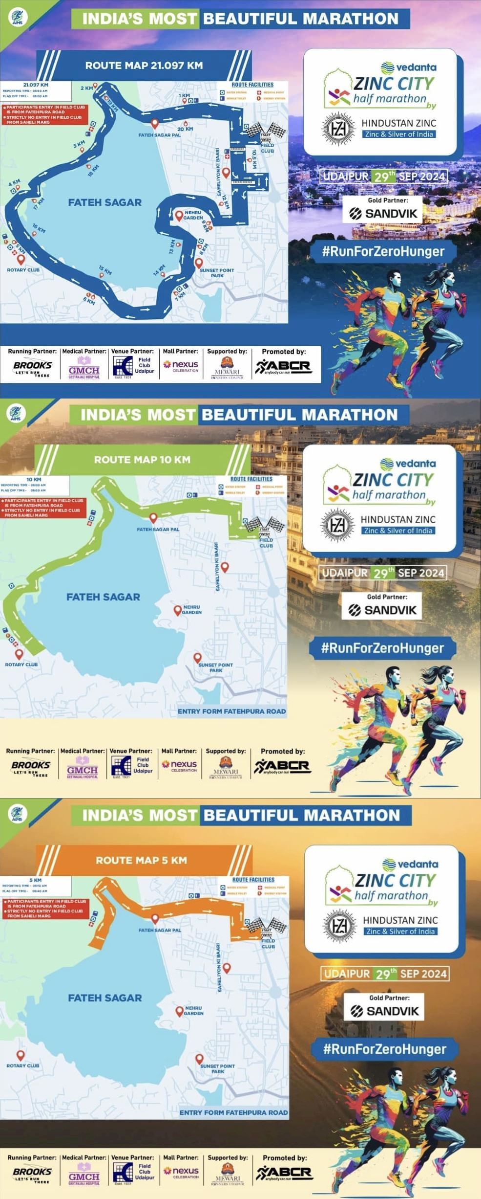 Vedanta Zinc City Half Marathon - Udaipur MAPA DEL RECORRIDO DE