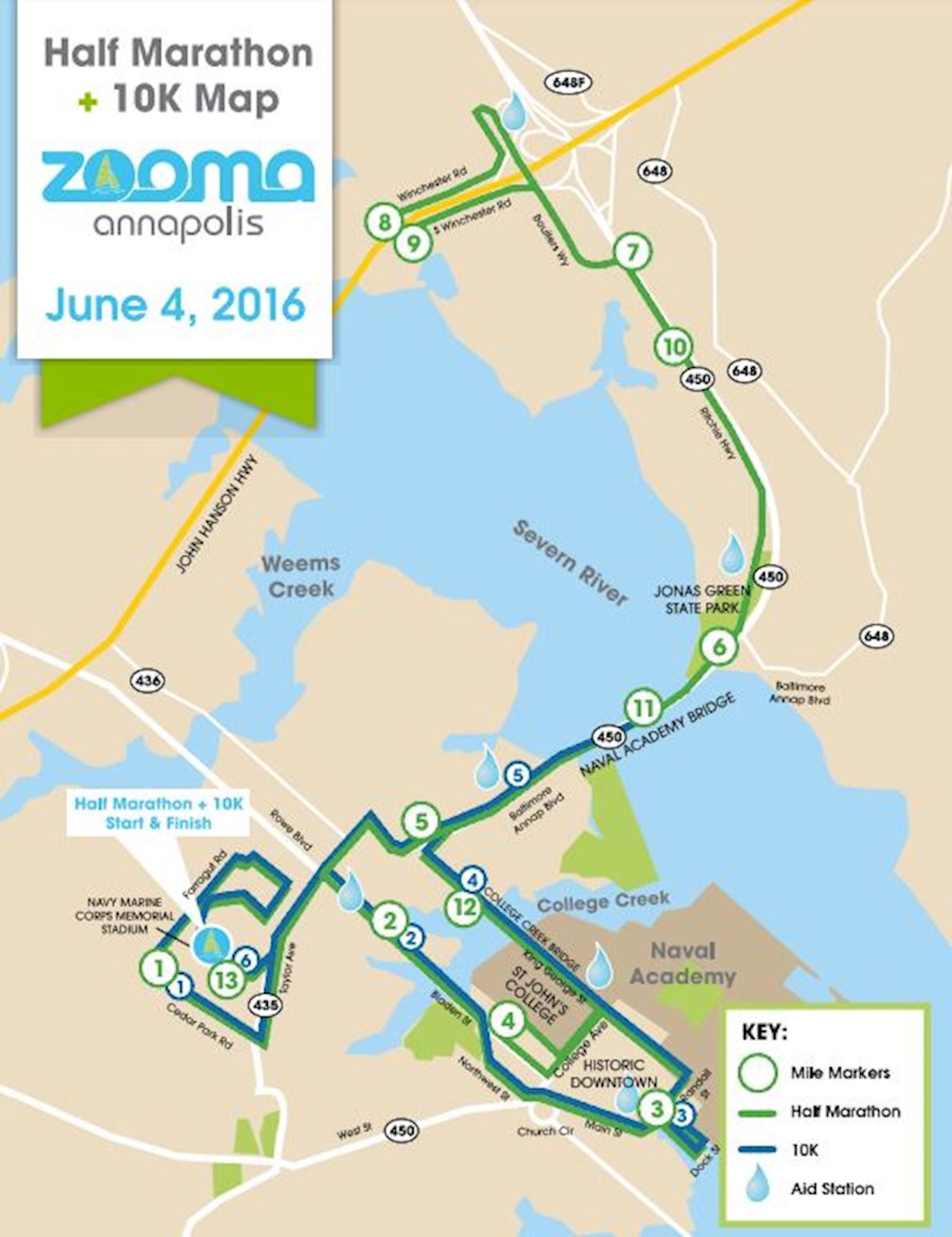 ZOOMA Annapolis Women’s Half Marathon MAPA DEL RECORRIDO DE