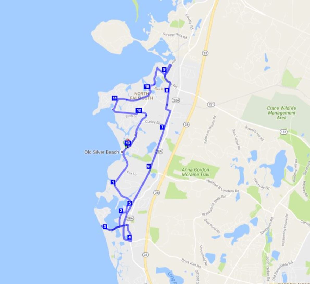 Zooma Cape Cod Mappa del percorso