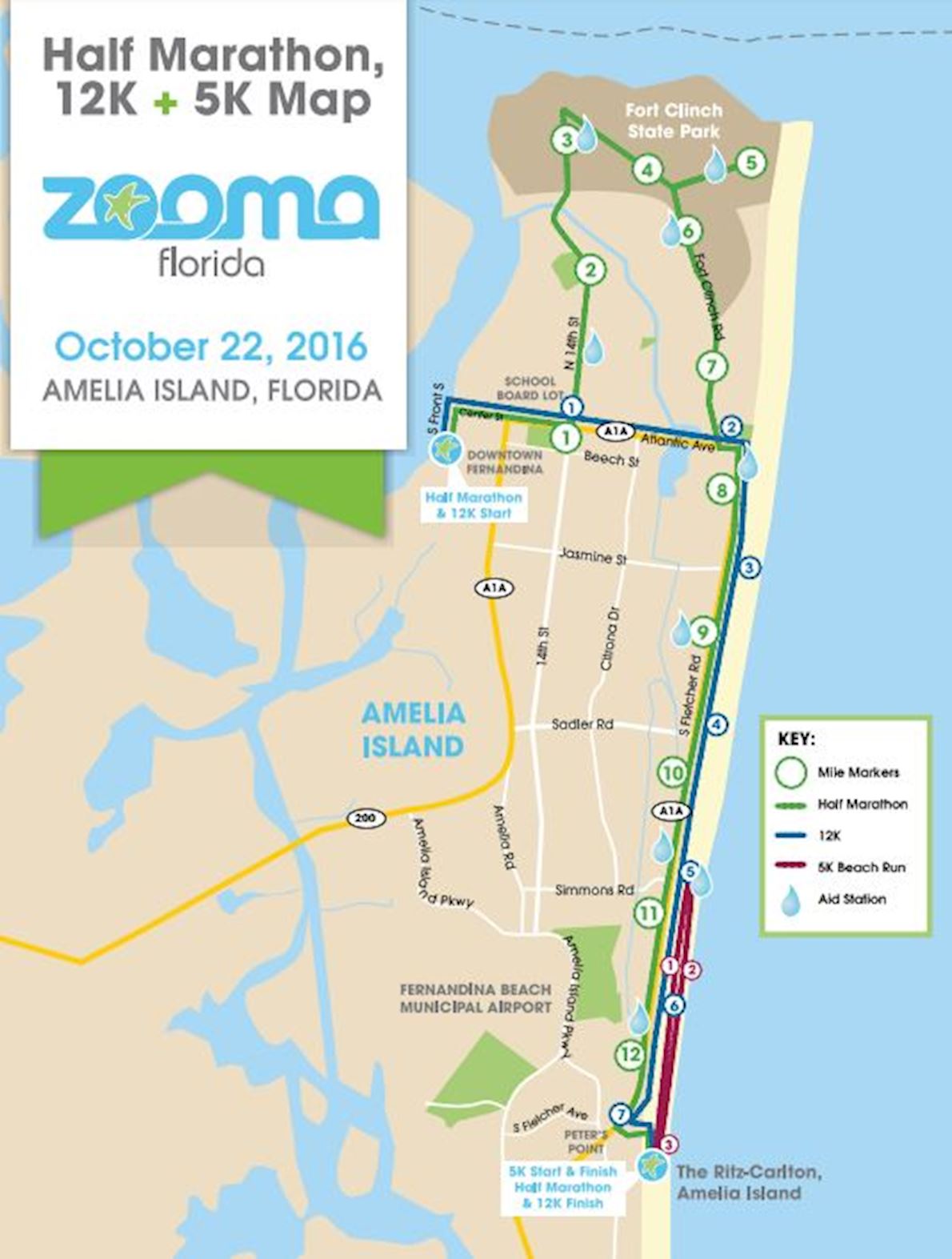 Zooma Florida Amelia Island Mappa del percorso