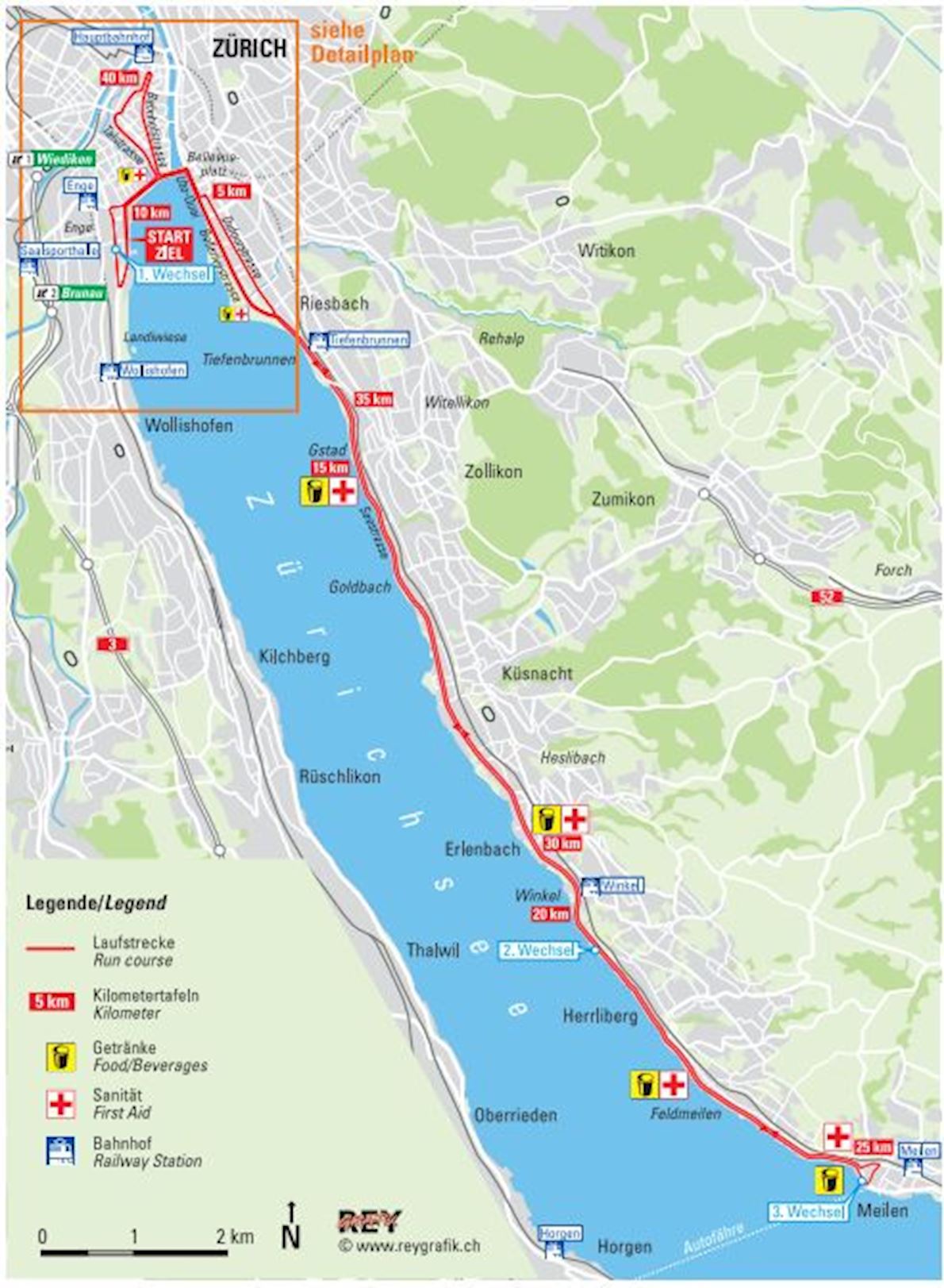 Zürich Marathon 路线图