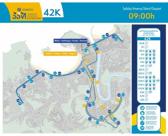 Zurich San Sebastián Marathon  Route Map