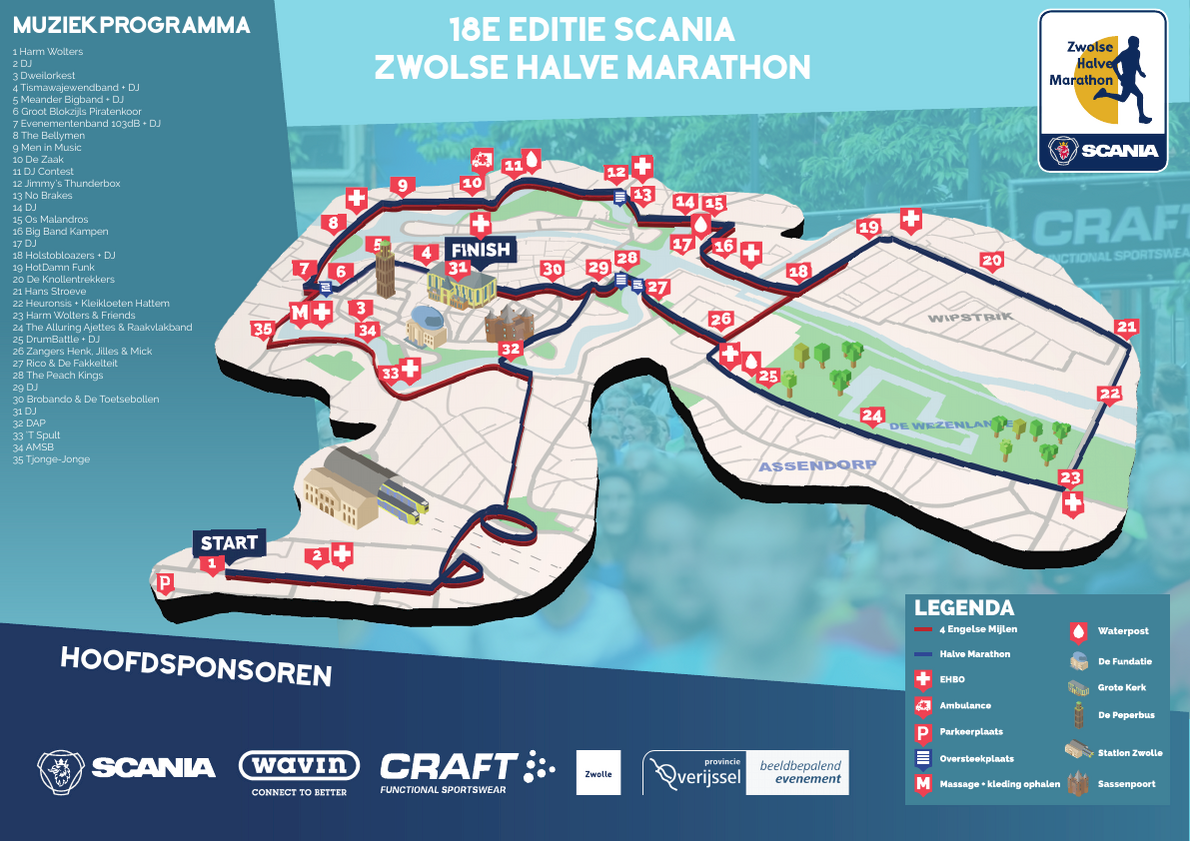 Zwolse Halve Marathon Route Map