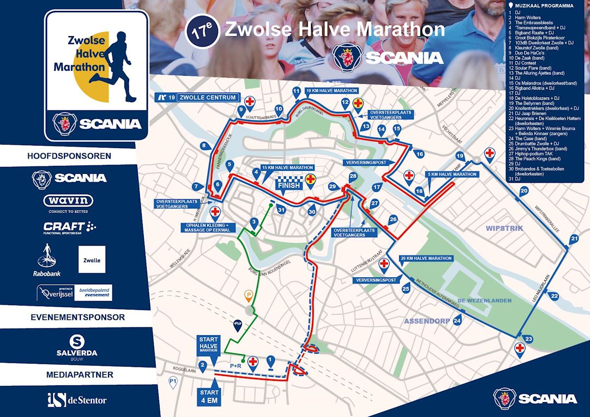 Zwolse Halve Marathon Routenkarte